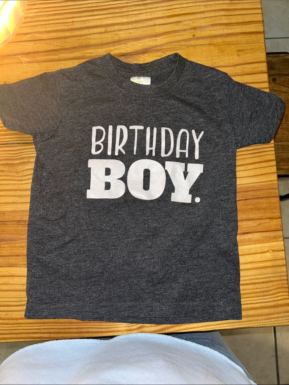 Kids' Dark Heather Gray Birthday Boy Graphic Tee